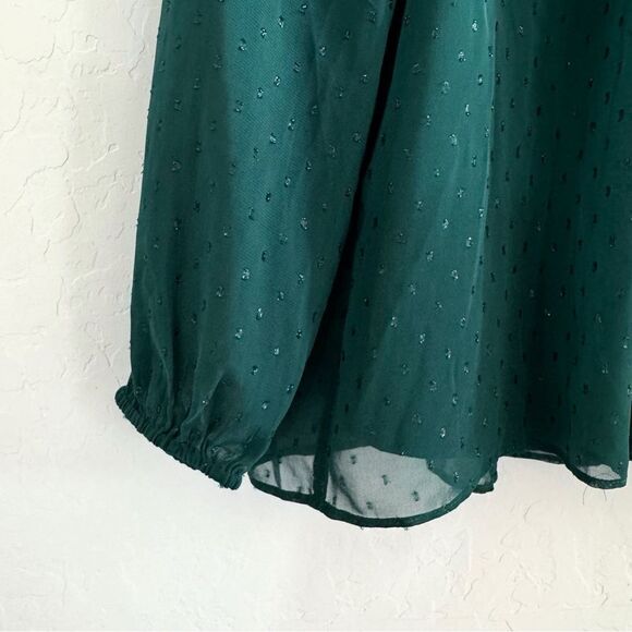 J. Crew Point Sur Academic Green Clip Swiss Dot Top Emerald Green Size S - Picture 5 of 7